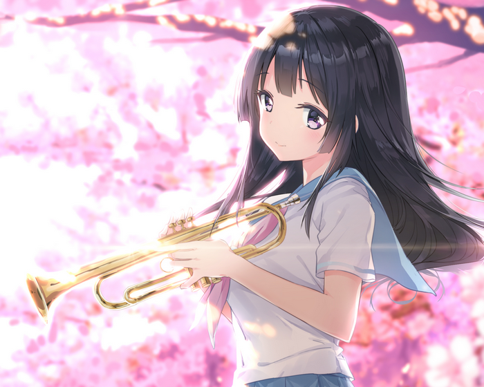 Reina Kousaka with a trumpet