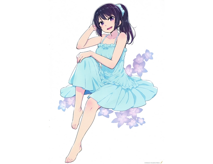 Reina Kousaka in a light blue dress