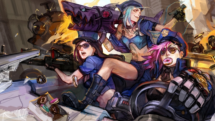 Vi and Caitlyn from League of Legends