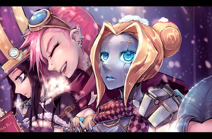 Jinx, Vi, and Caitlyn from League of Legends