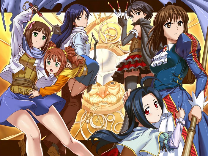Haruka Amami and companions in fantasy setting