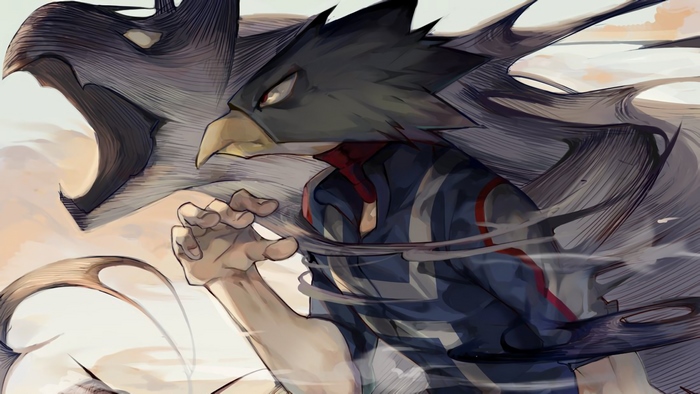 Fumikage Tokoyami with Dark Shadow Aura