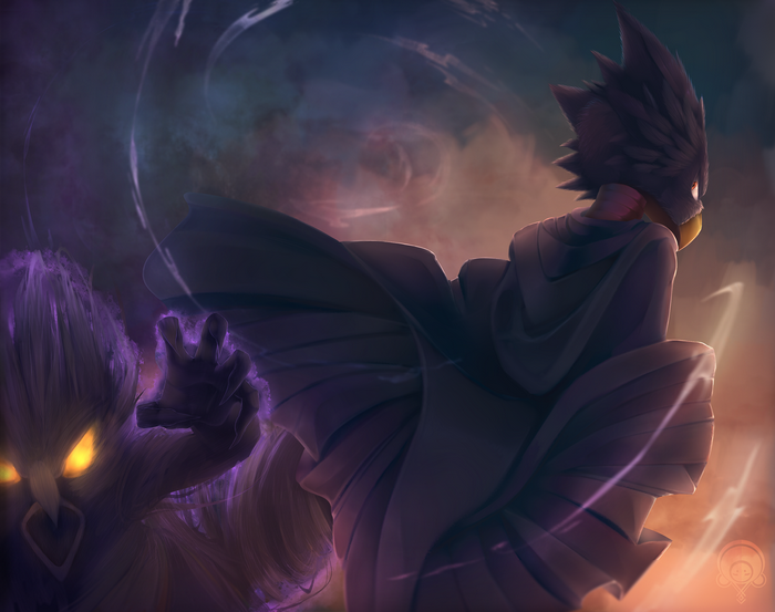 Fumikage Tokoyami and Dark Shadow