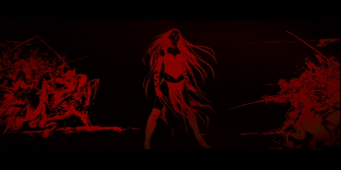 Elektra fighting enemies