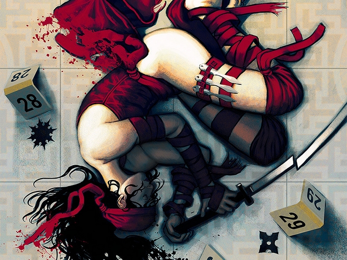 Elektra Natchios with Sai and Katana