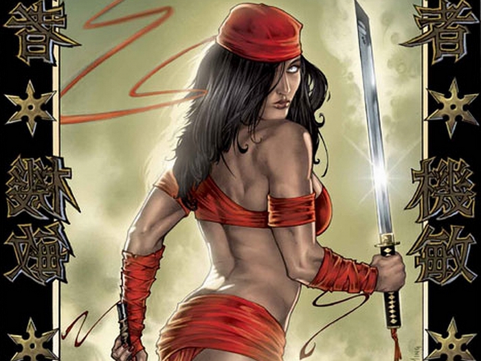 Elektra Natchios holding a katana