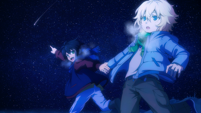 Yūichirō Hyakuya and Mikaela Hyakuya under the stars