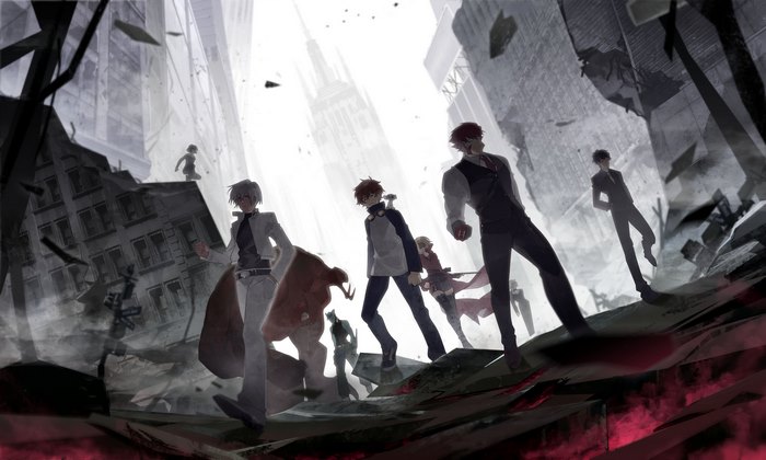 Leonardo Watch and allies in a ruined city
