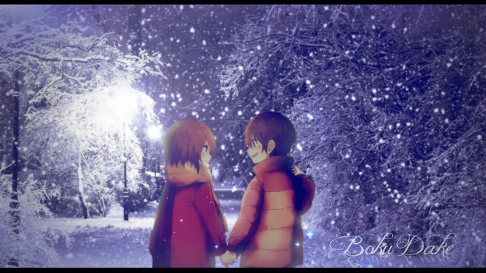 Kayo Hinazuki in a Snowy Park