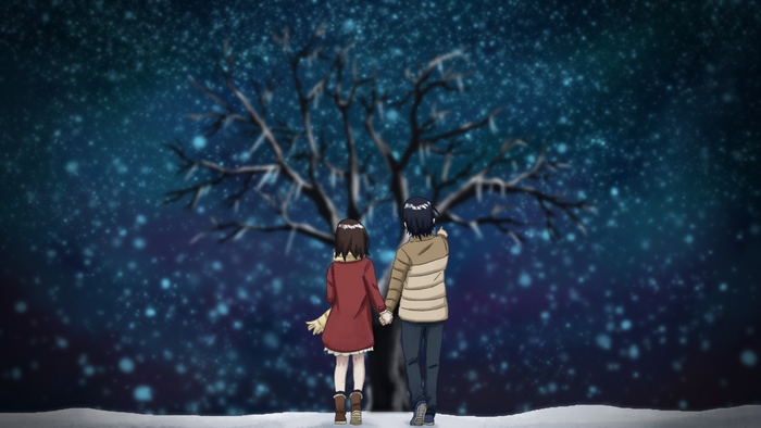 Kayo Hinazuki and a boy under the starry sky