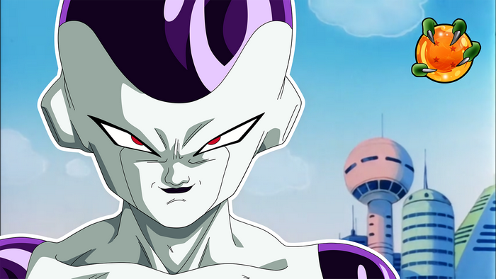 Frieza from Dragon Ball with Dragon Balls