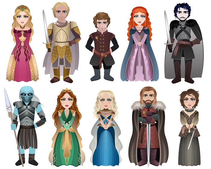 Game of Thrones characters illustration