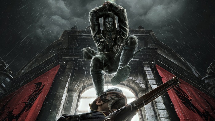 Corvo Attano from Dishonored in the rain
