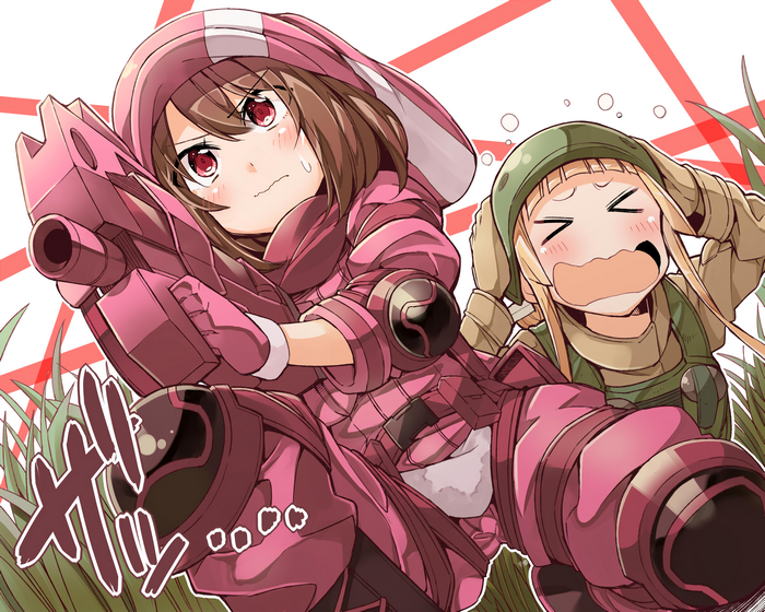 Karen Kohiruimaki with a pink mech suit and a friend