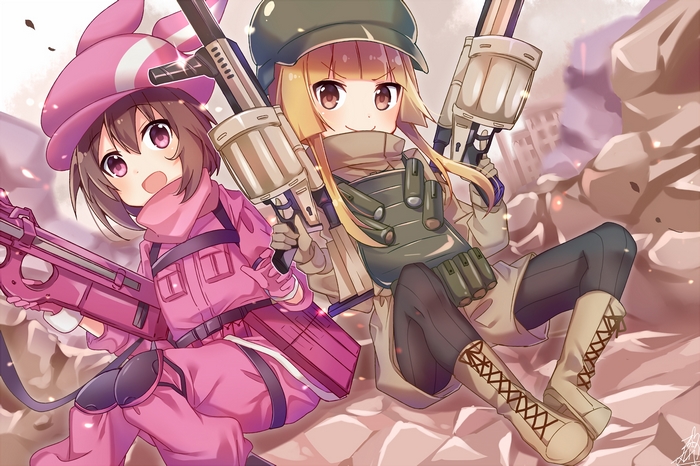 Karen Kohiruimaki with guns