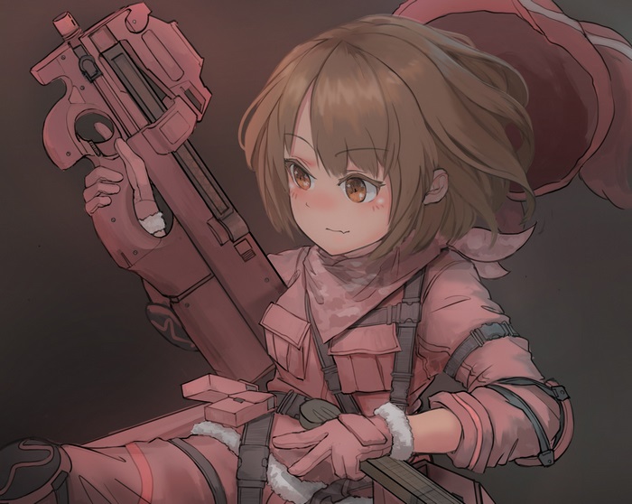 Karen Kohiruimaki with a gun