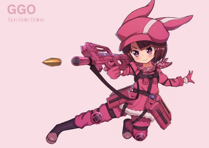 Karen Kohiruimaki from Gun Gale Online firing a gun