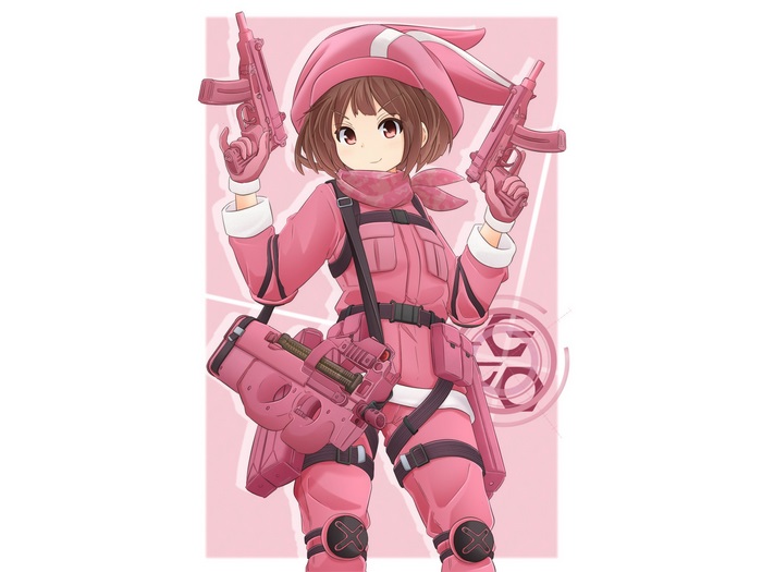 Karen Kohiruimaki with pink guns