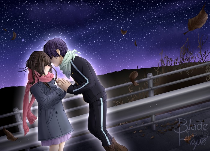Hiyori Iki and Yato under the stars