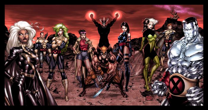 X-Men characters in a desolate landscape