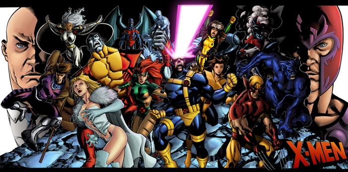 X-Men characters including Rogue, Cyclops, Wolverine, and Magneto