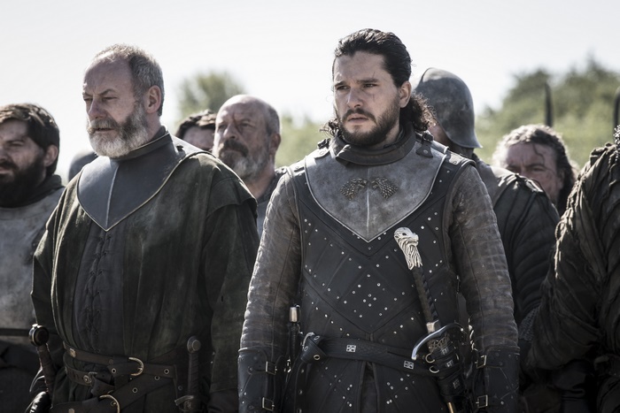Davos Seaworth and Jon Snow from Game of Thrones