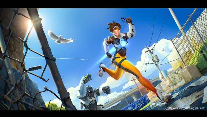 Tracer and Winston from Overwatch