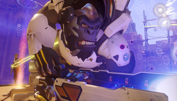 Winston from Overwatch holding a weapon