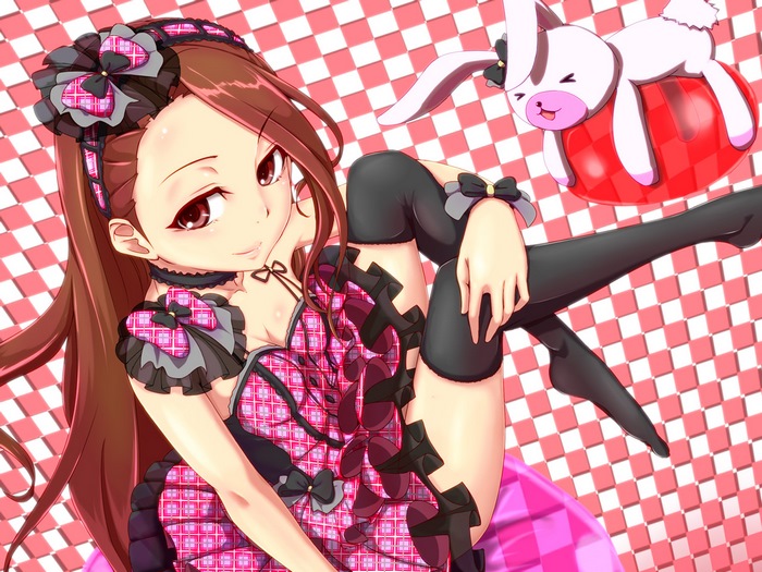 Iori Minase with a bunny toy
