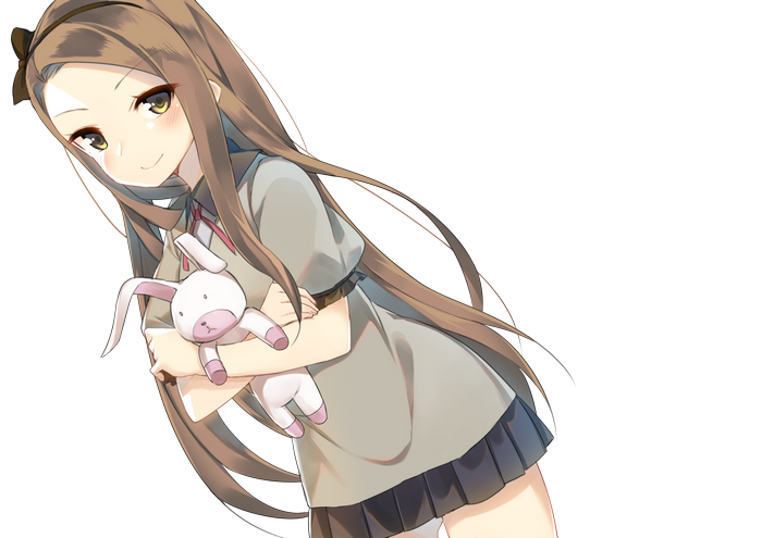 Iori Minase holding a bunny plush