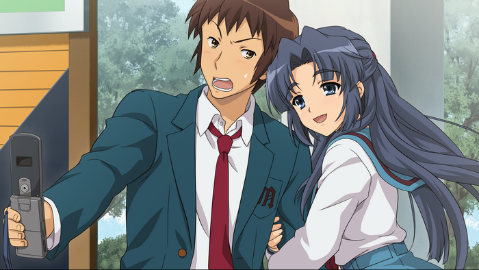 Kyon and Mikuru from The Melancholy of Haruhi Suzumiya