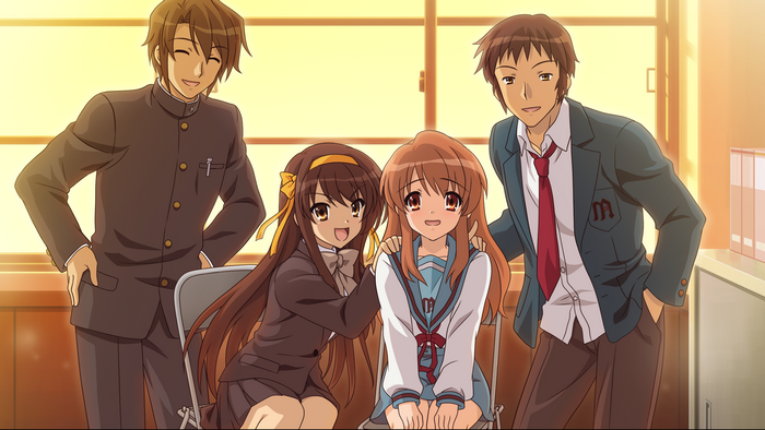 Kyon and friends from The Melancholy of Haruhi Suzumiya