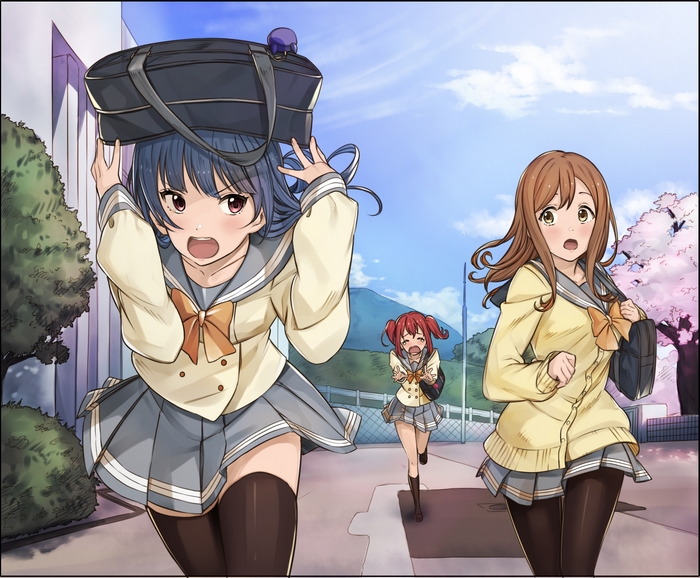 Hanamaru Kunikida and friends running