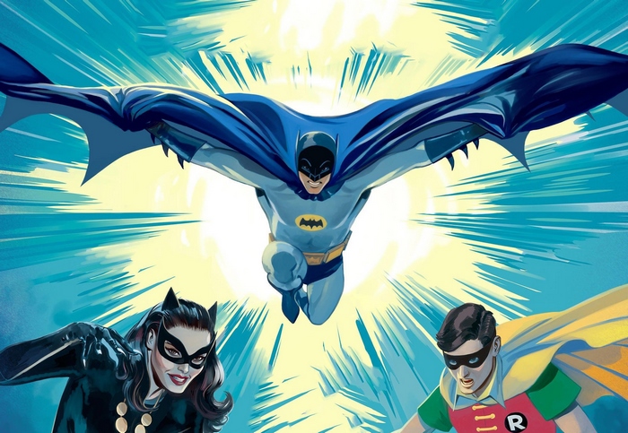 Batman, Robin, and Catwoman from Batman