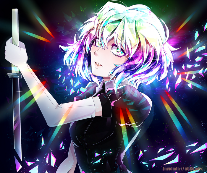 Diamond from Houseki no Kuni holding a sword
