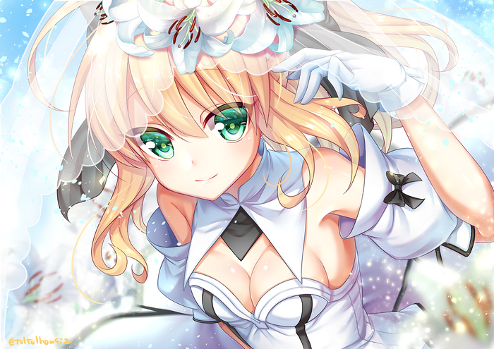 Red Saber in Wedding Dress