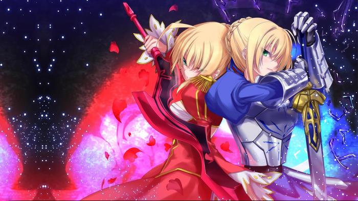 Red Saber and Saber from Fate/stay night