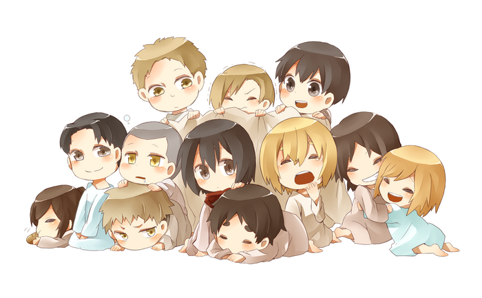 Chibi characters from Attack on Titan