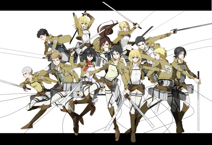 Attack on Titan characters in uniform