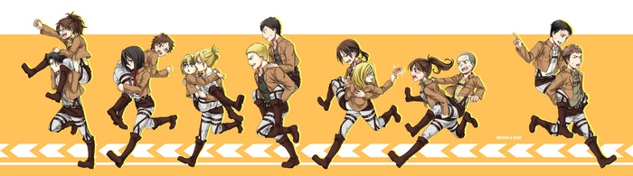 Attack on Titan characters running