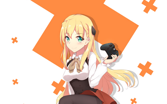 Karen Tendou holding a video game controller