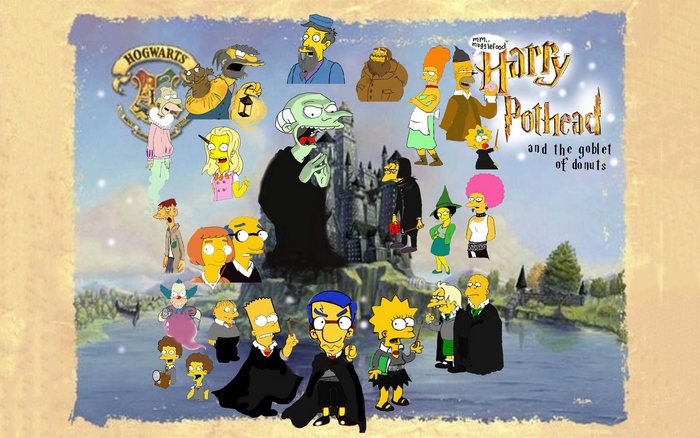 The Simpsons characters at Hogwarts