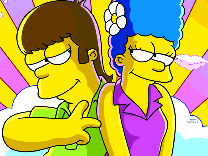 Marge Simpson and Ned Flanders from The Simpsons