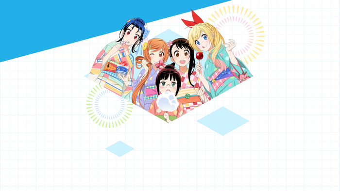 Nisekoi: Characters in Yukatas with Festival Food