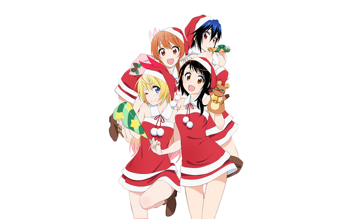 4 Girls in Santa Outfits