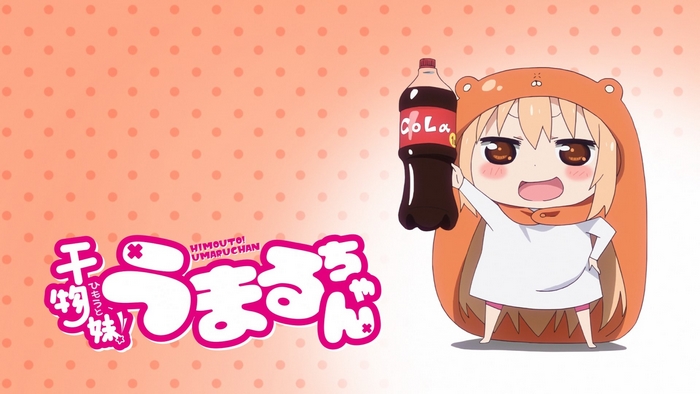 Umaru Doma from Himouto! Umaru-chan holding a cola bottle