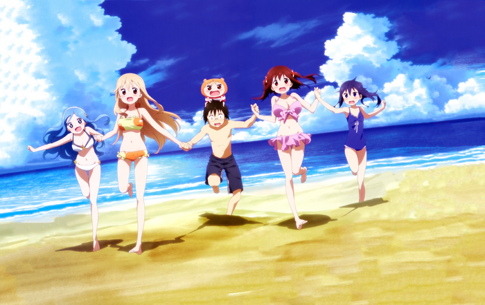 Umaru Doma and friends at the beach