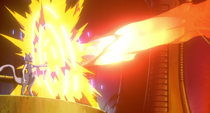 Mewtwo from Pokémon using Psychic attack