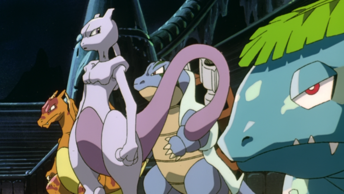 Mewtwo, Charizard, Blastoise, and Venusaur from Pokémon