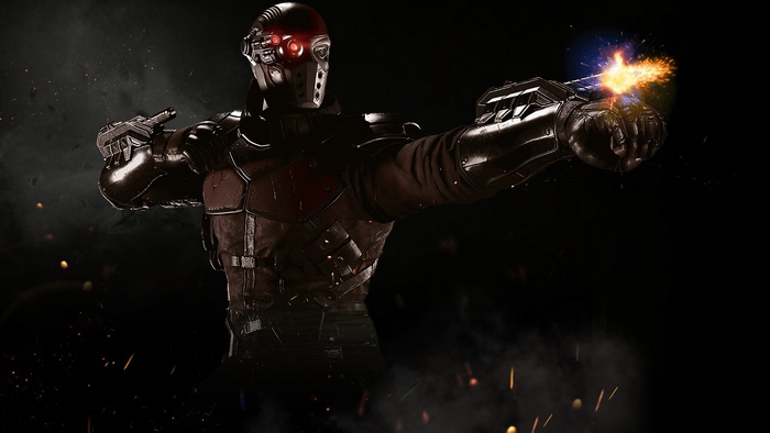 Deadshot from DC Comics firing a weapon